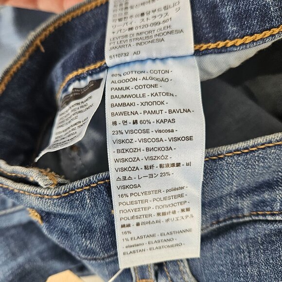Levis Womens Blue Jeans Size 8 Medium 311 Skinny Shaping W29 L30 Distressed Deni - Picture 12 of 13
